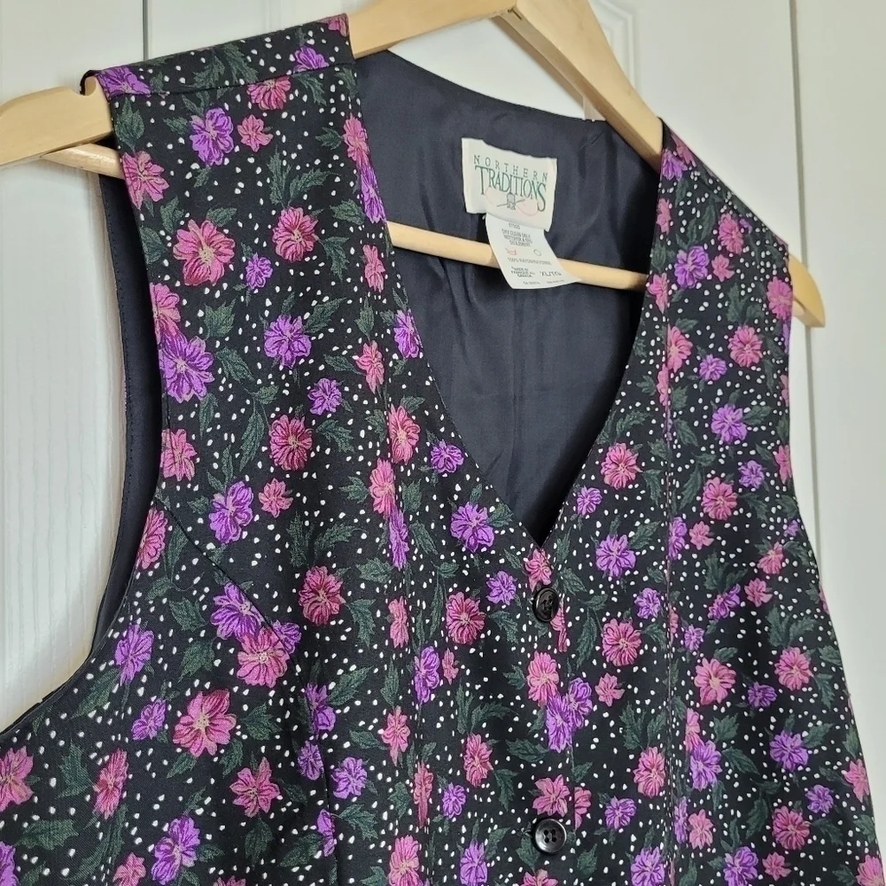 Vintage Northern Traditions Floral Blazer and Vest Set - Picture 4 of 12